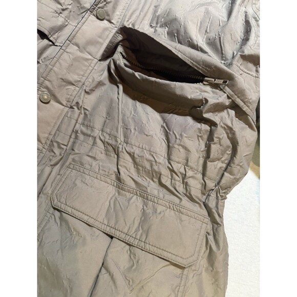 Cabelas Jacket Men XL Tan GoreTex Goose Down Removable Hood Hunting Coat Vintage - Picture 14 of 16